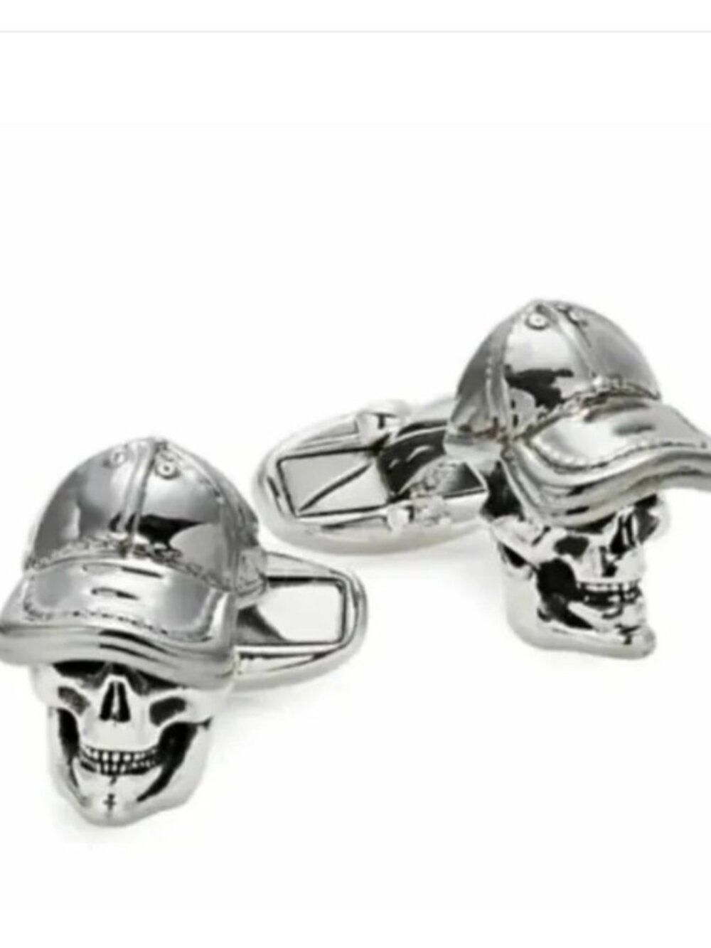 Paul Smith Skull Ball Cap Cufflinks Silver T-Bar Mens Gift Box